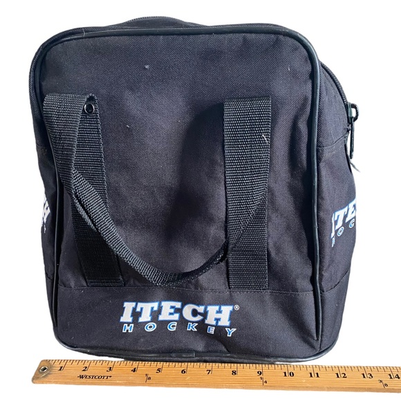 Itech Hockey Bag Black Gear Nylon Puck Carry Handles Coaching Coach Tote - Picture 7 of 8